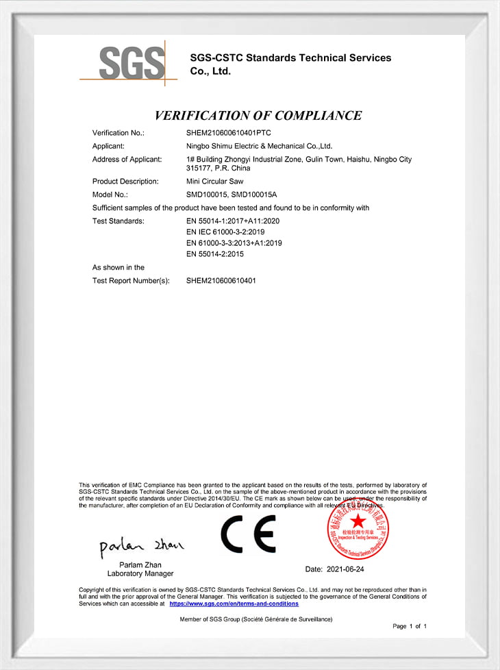 Certifikát EMC SMD100015-400W